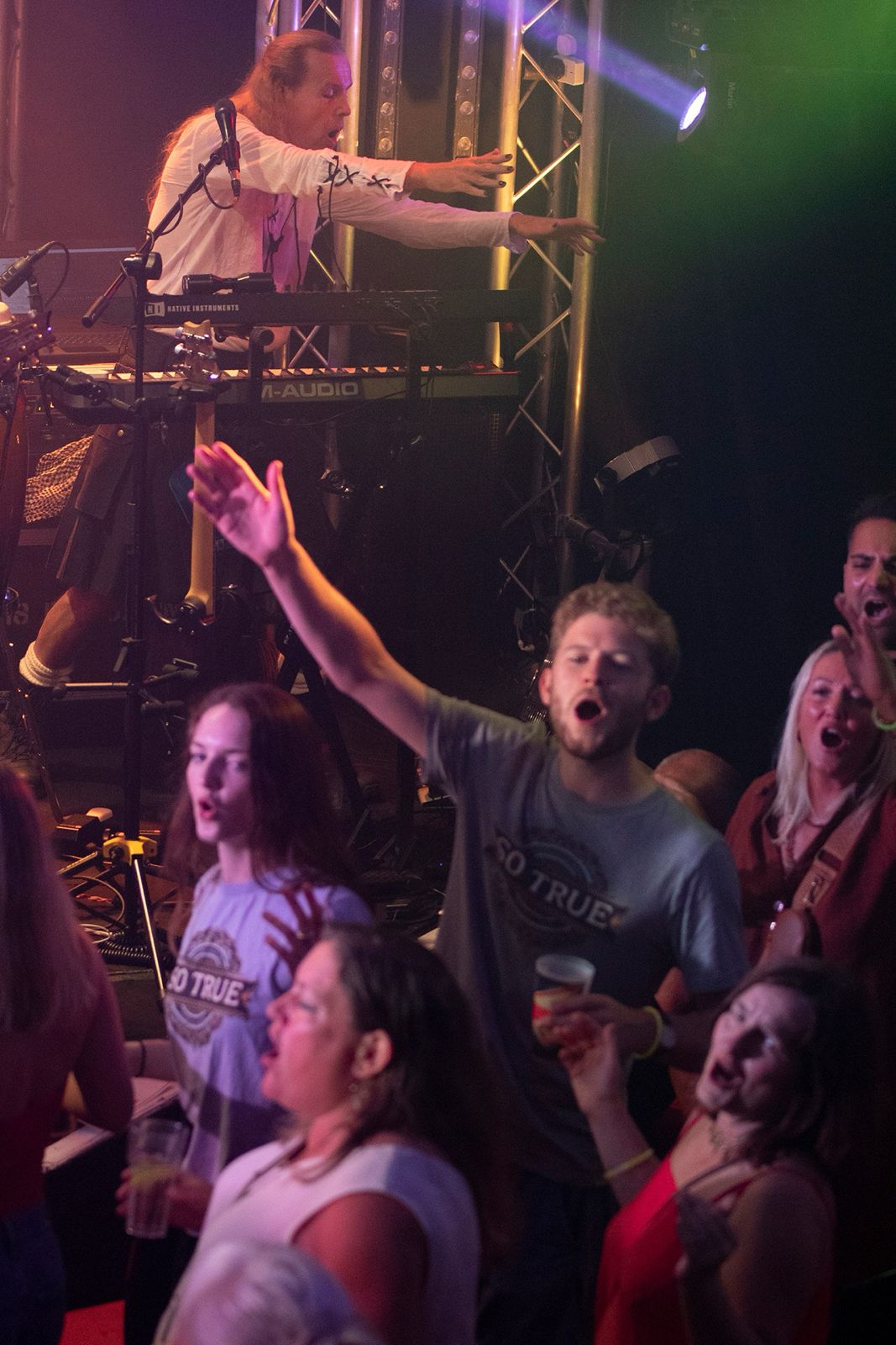 Packed dance floor at an 80s Party Night featuring So True live band